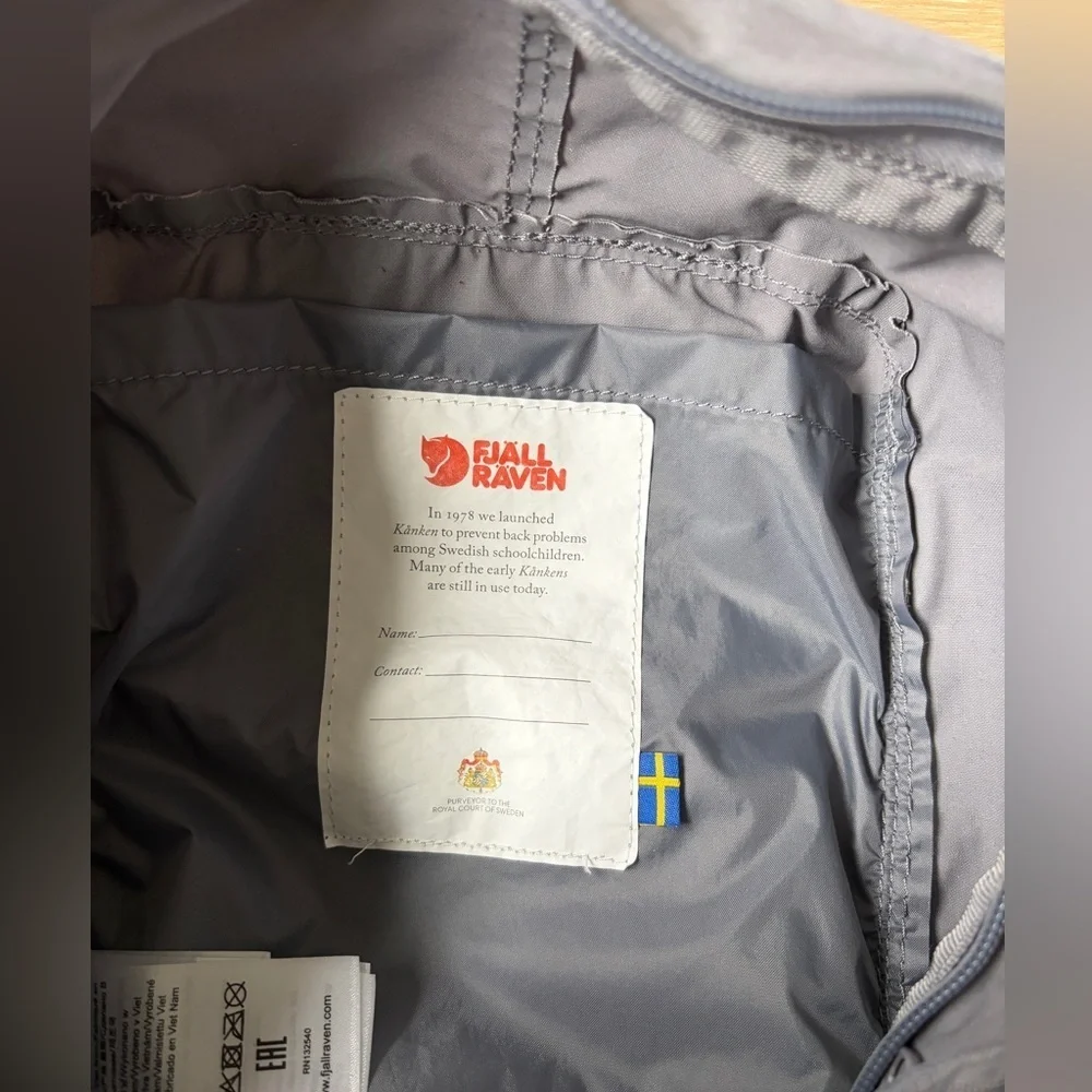 FJALLRAVEN Kanken Mini Backpack Flint Gray Small Bag Daypack School NWOT *L9